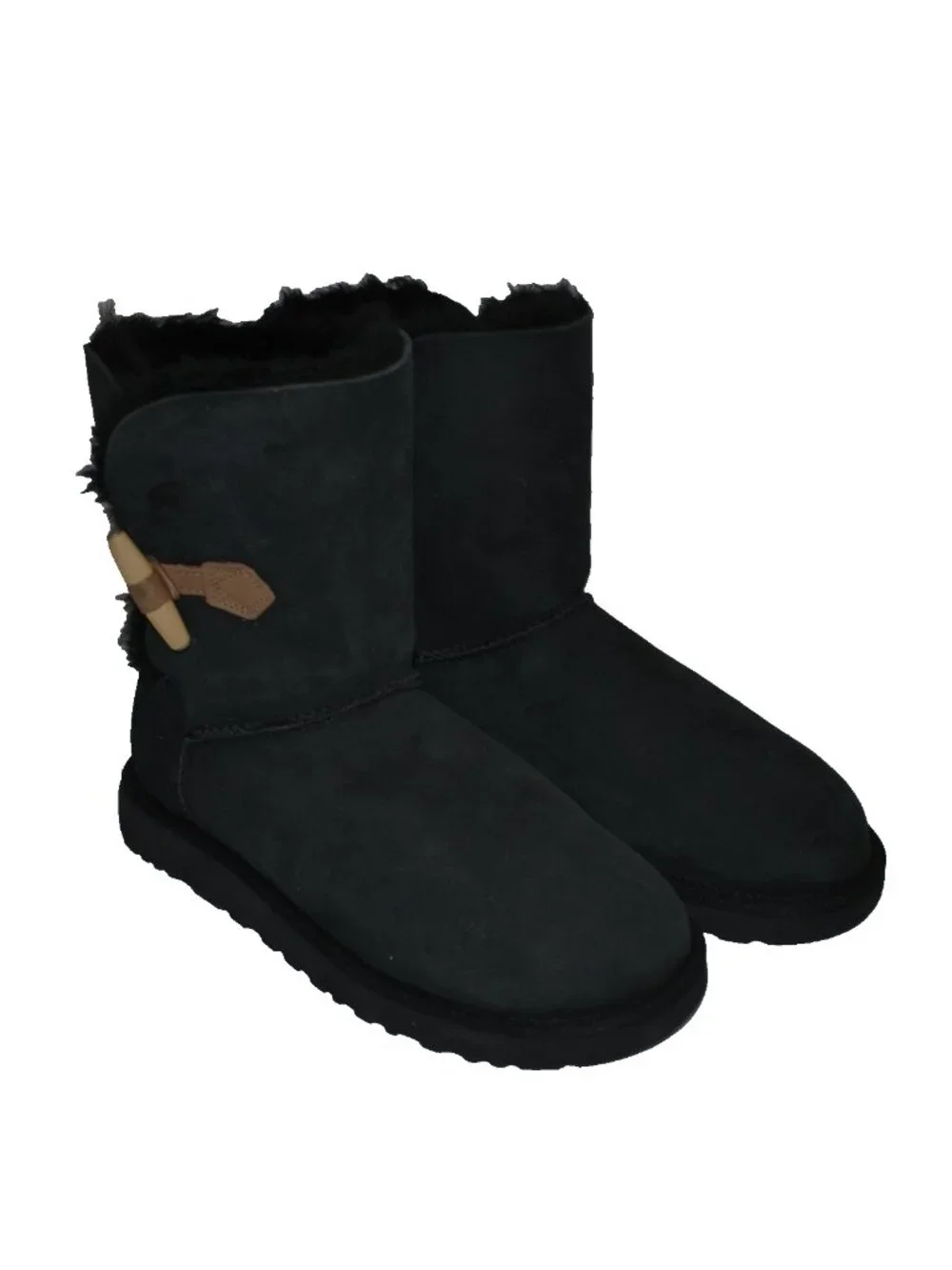 New! UGG 'Keely' Boot Black Suede Size 10 1012362 Genuine Shearling DD28